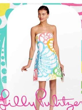 Lilly Pulitzer Strapless blossom embroidered Dress